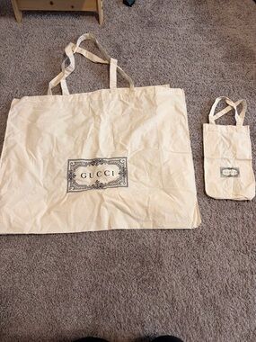 Gucci Beige Canvas Duster Bag with Logo